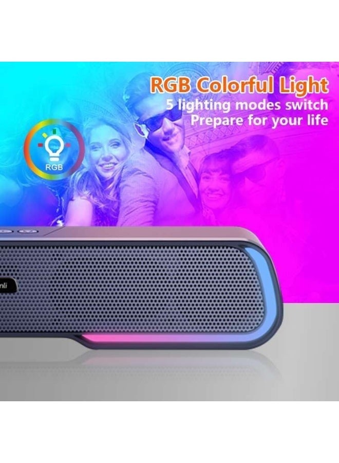 Kisonli 🔊 Kisonli LED-913 Bluetooth Speaker with RGB Light – Stereo Sound – Multi Ports - Image 5